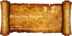 Mihajlov Eszter névjegykártya